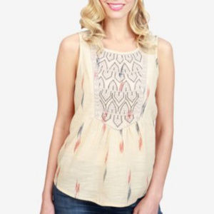 Lucky Brand Embroidered Tank Top Size Small